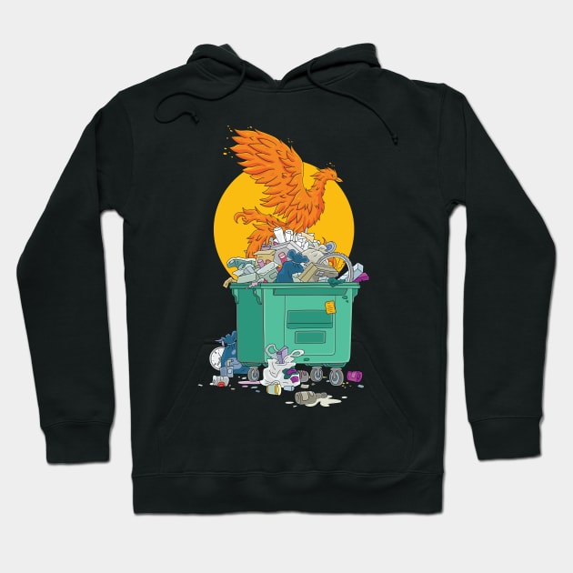 Dumpster Phoenix Hoodie by AmuseThings